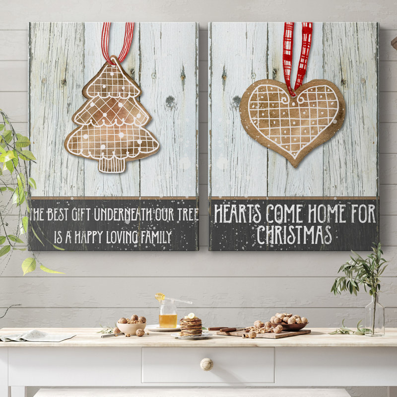 «Gingerbread Tree», ensemble de 2 reproductions d'art, H 32 po x l 48 po x P 1 po, Toile tendue, Pas de tapis