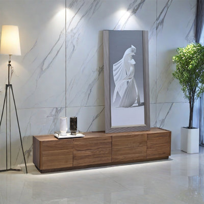 Modern simple pure black walnut TV cabinet