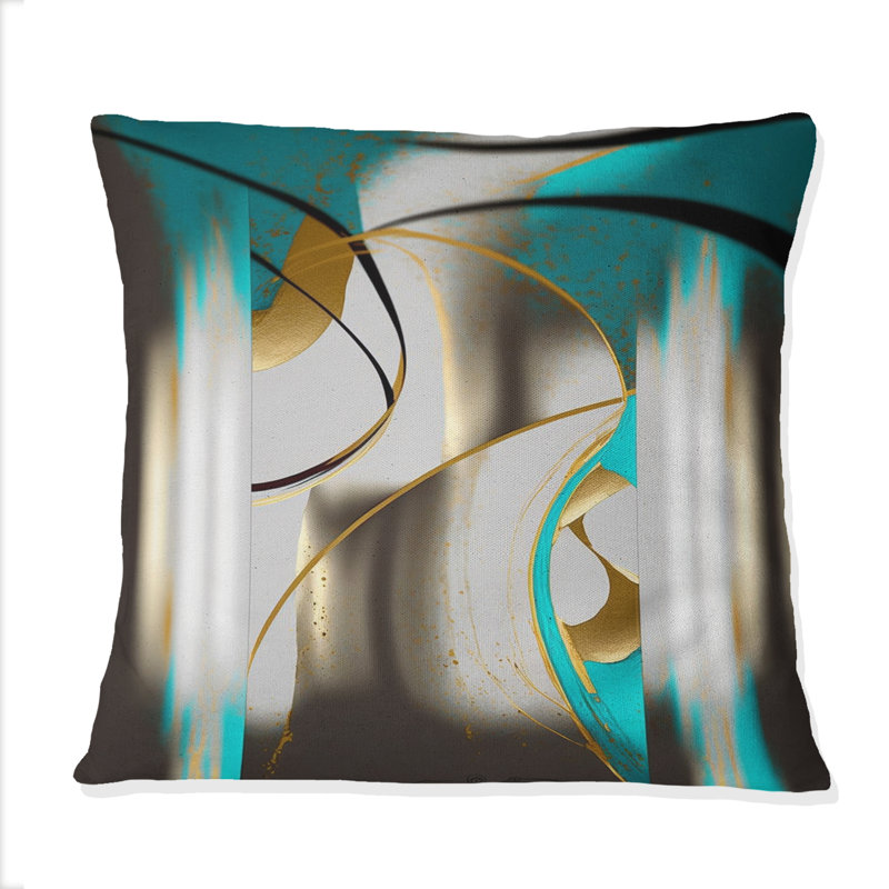 Coussin décoratif pirouette en turquoise rétro - minimalisme III