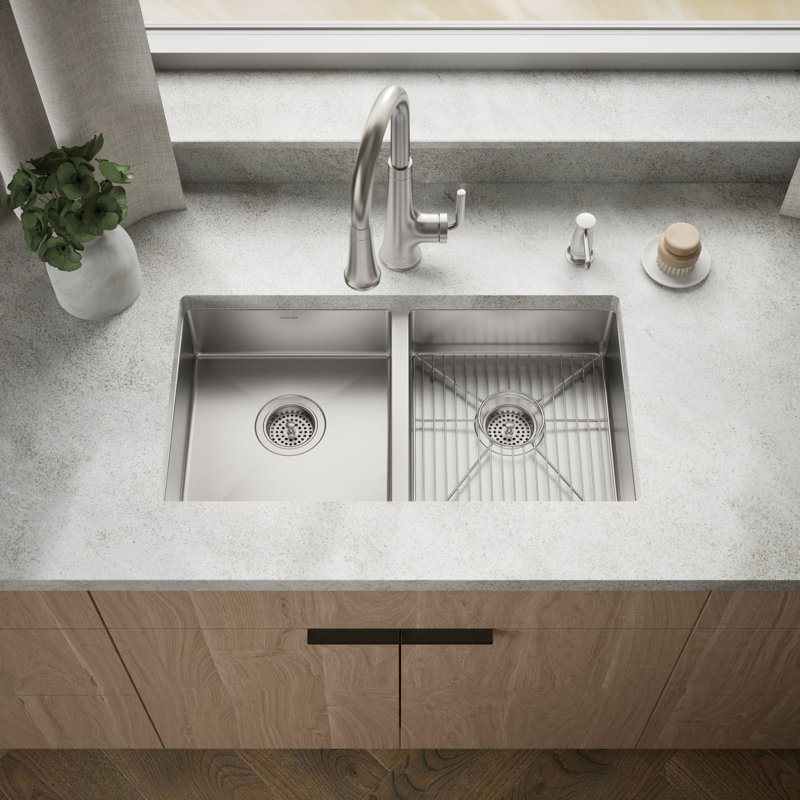 Strive 29-1/2 In. Undermount Double-Bowl Kitchen Sink