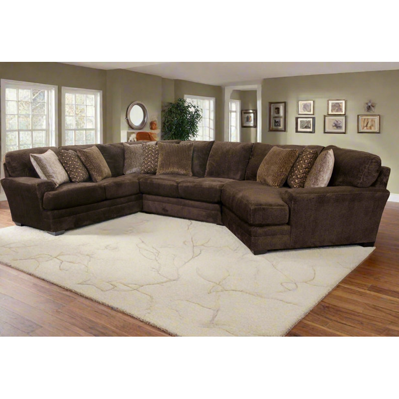 Canapé modulaire rembourré 3 pièces Sazur, Mélange de polyester brun