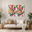 Art mural hawaïen avec fleurs géométriques beiges-2099735754