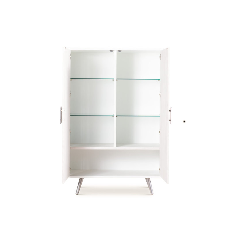 Accent Cabinet, Smooth White Gesso, Gray