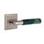 Ensemble de leviers d'intimité Emtek Select, rosette Quincy, tige en T, poignée en marbre vert, l 5,875 po x L 5,875 po-97982465-123174978