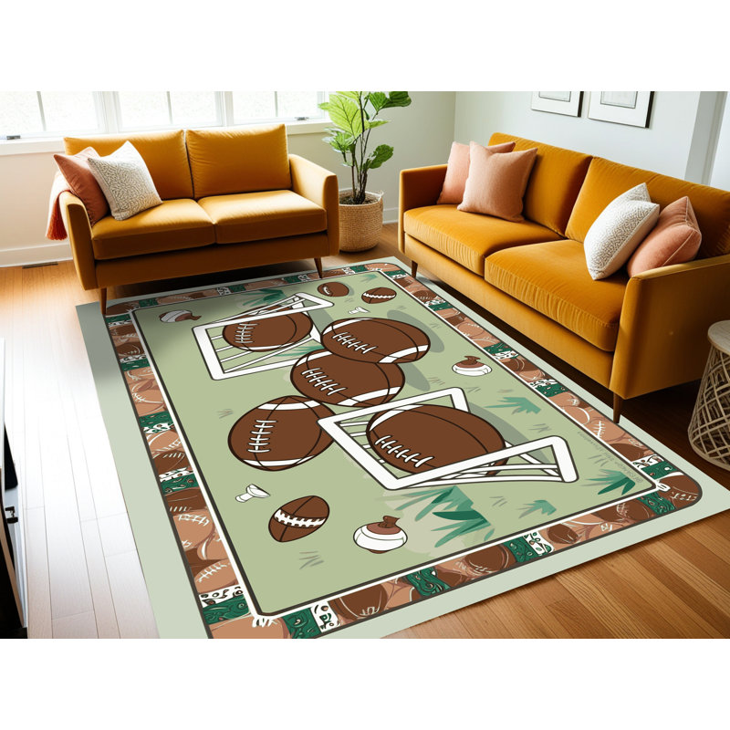 Tapis de football pour enfants Zoomie, Rectangle 6 pi x 9 pi