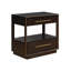 Table de chevet 2 tiroirs avec tablette au fini grain de poivre fumé
