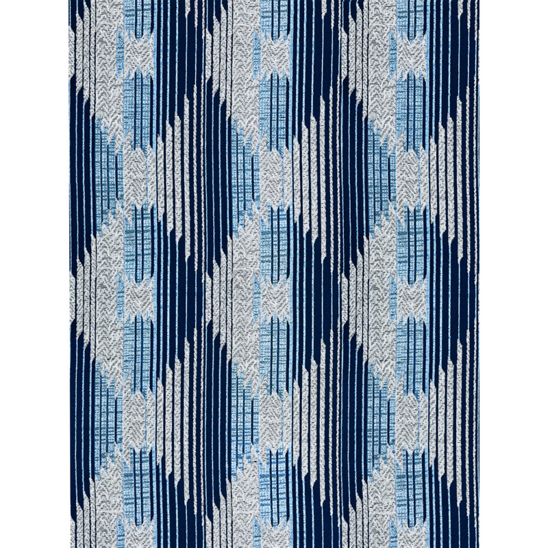 Tundra Geometric Fabric, Ozone Blue