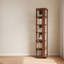 Bibliothèque carrée en bois massif rotatif, avec poulies fixes et à hauteur réglable, convenant à la présentation et au rangement.-491114781