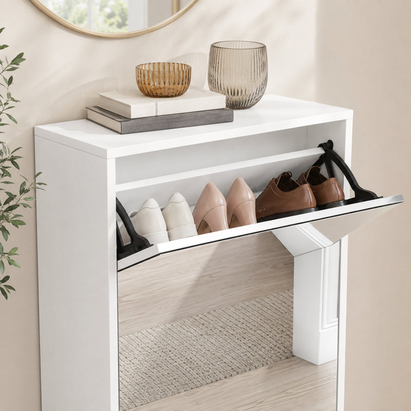 Armoire de rangement à chaussures 3 tiroirs à miroir