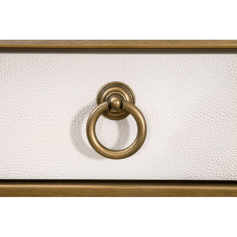 Mercato Metal Base Writing Desk, Pearl Shagreen/Gold