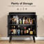 Buffet avec rangement, armoire à boissons avec portes en rotin, crédence pour la salle à manger, le salon, le couloir-616601792