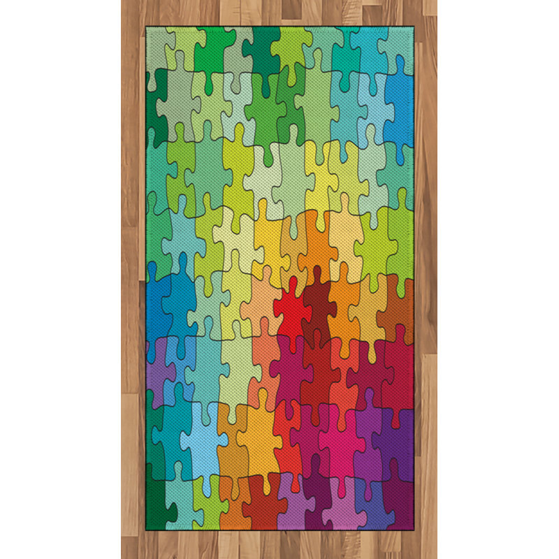 Swett Abstract High Density Long Fiber Poly Threads Decorative Area Rug Carpet, Rectangle 2'7" x 5'
