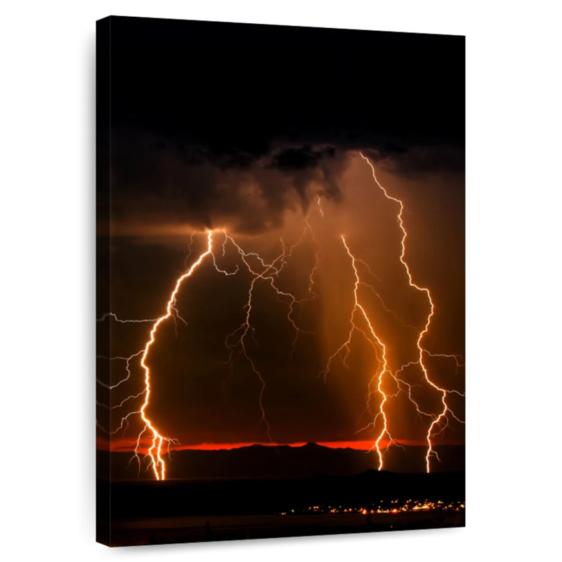 Orange Lightning, 24" H x 16" W