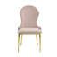 Chaise d'appoint Caolan Lavande, tissu brun clair et finition dorée (ensemble de 2)