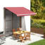 Dakota Fields 350cm W x 250cm D Fabric Burgundy Red Cover Retractable Patio Awning