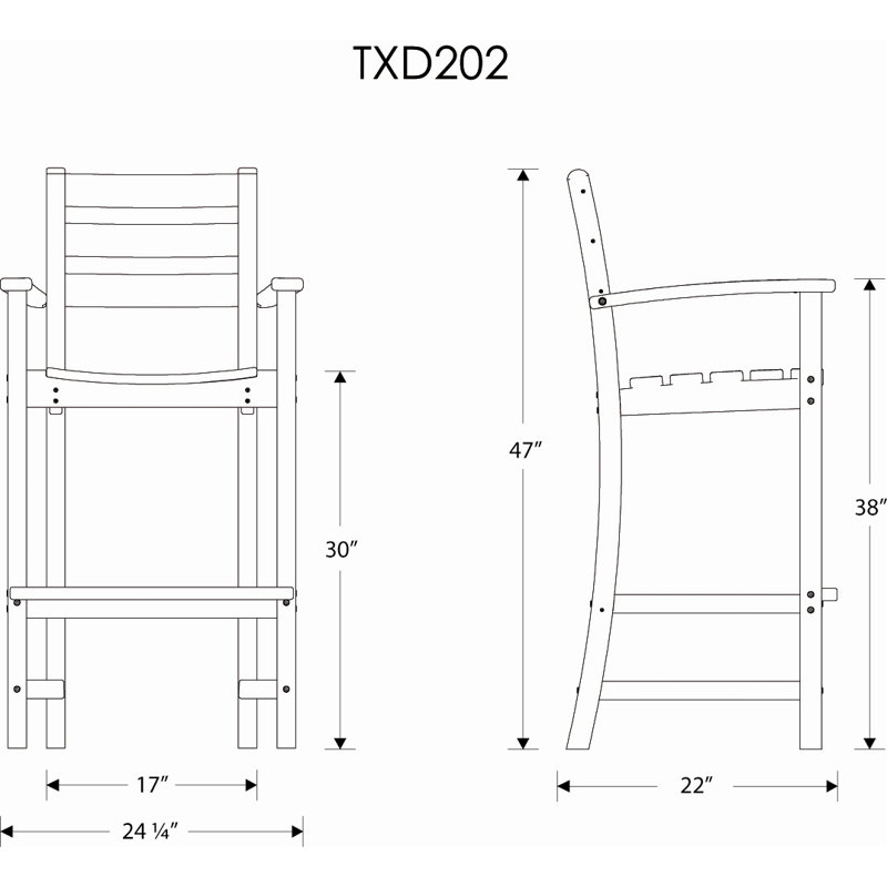 Chaise avec accoudoirs de bar POLYWOOD Monterey Bay, Lanterne rétro