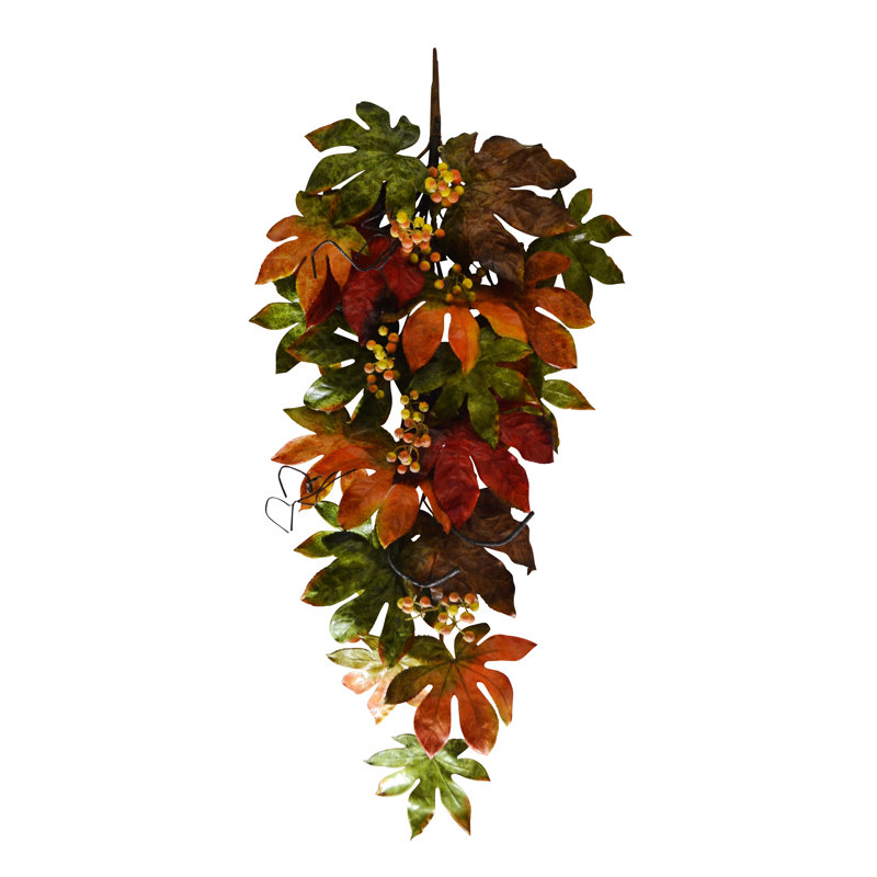 36" Fall Maple Leaves Berries Teardrop