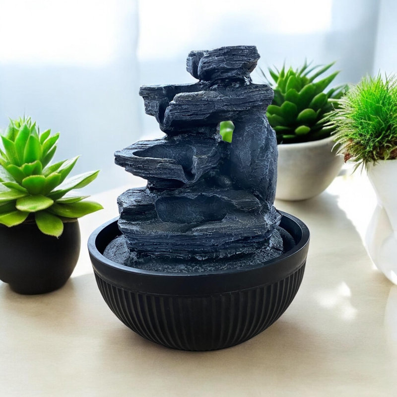 Cidalino Weather Resistant Table Top Fountain with Light