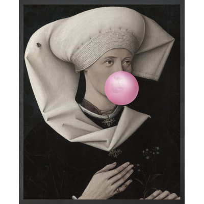 Bubblegum Portrait 2 - Single Picture Frame Print on Canvas