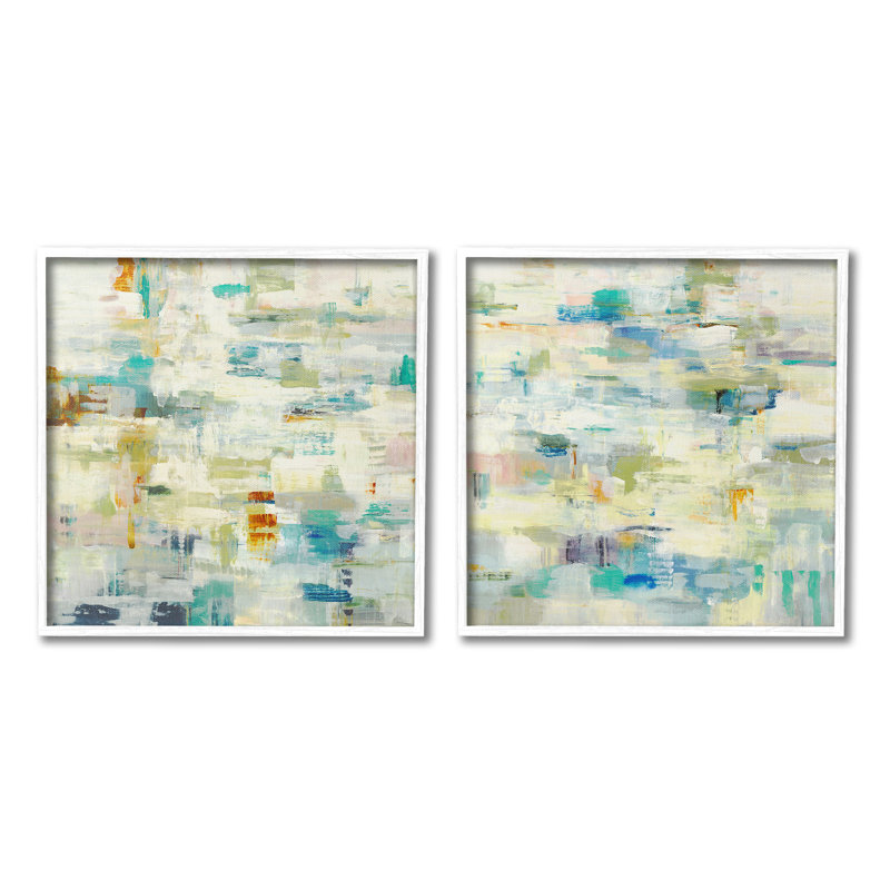 "Cadre complexe à motifs simples" par Lisa Ridgers, 2 pièces sur toile, Estampe numérique encadrée blanc bord de mer