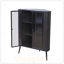 Armoire de rangement moderne à 3 niveaux avec portes en verre trempé, tablettes amovibles et structure en métal - Organisateur autoportant pour la salle de bain, la cuisine et les petits espaces