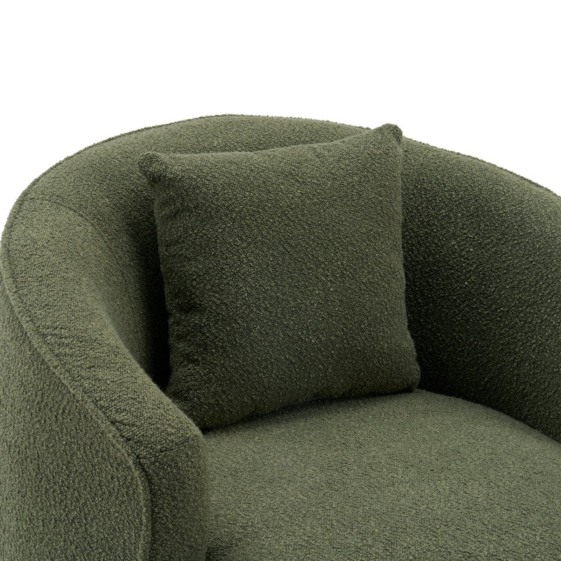 Fauteuil d'appoint pivotant Modern Boucle, Vert