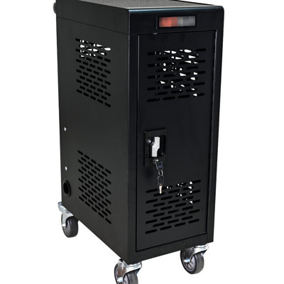 16 Locking Charging Cabinet For Laptop & In Black. Charge 16 Devices Simultaneously. Secure Storage Unit. Space Portable. Fits Different Tablet Types. Neat Cord Arrangement. Ul Power Chargers.