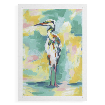 Bright Heron Fresco IV -Canvas Print Only - NOT FRAMED