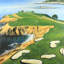 Pebble Beach, maillons de golf, toile jaune «Man Cave»