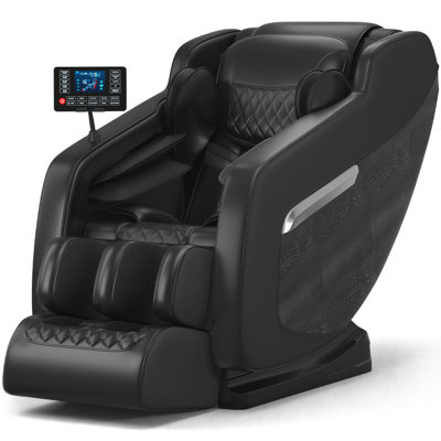 Faux Leather Full Body Shiatsu Massage Chair with Zero Gravity, Heat, Air Compression, and Foot Rollers