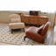 Fauteuil de chambre en similicuir brun Wood-1851782060