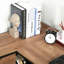 Bureau d'ordinateur en L avec tablettes de rangement, 2 Dawers et structure en acier industriel, noir / brun