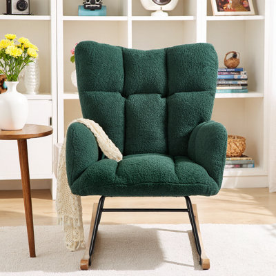 Fauteuil oscillant rembourré avec cadre Green Teddy