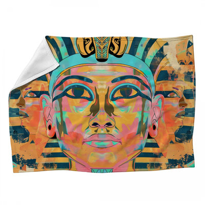 Jeté en molleton Pharaoh Portrait - jetés historiques pour canapés ou lits