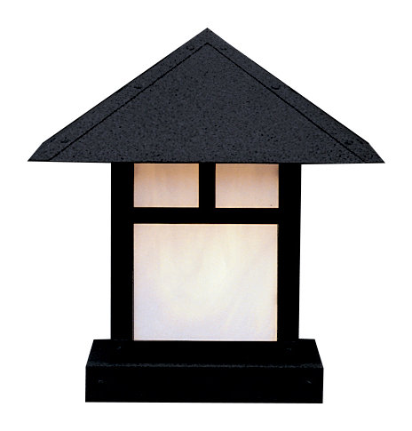 Plafonnier fixe à 1 lumière McLoud, Brun rustique, H 16,25 po x l 16 po, Verre puceux transparent