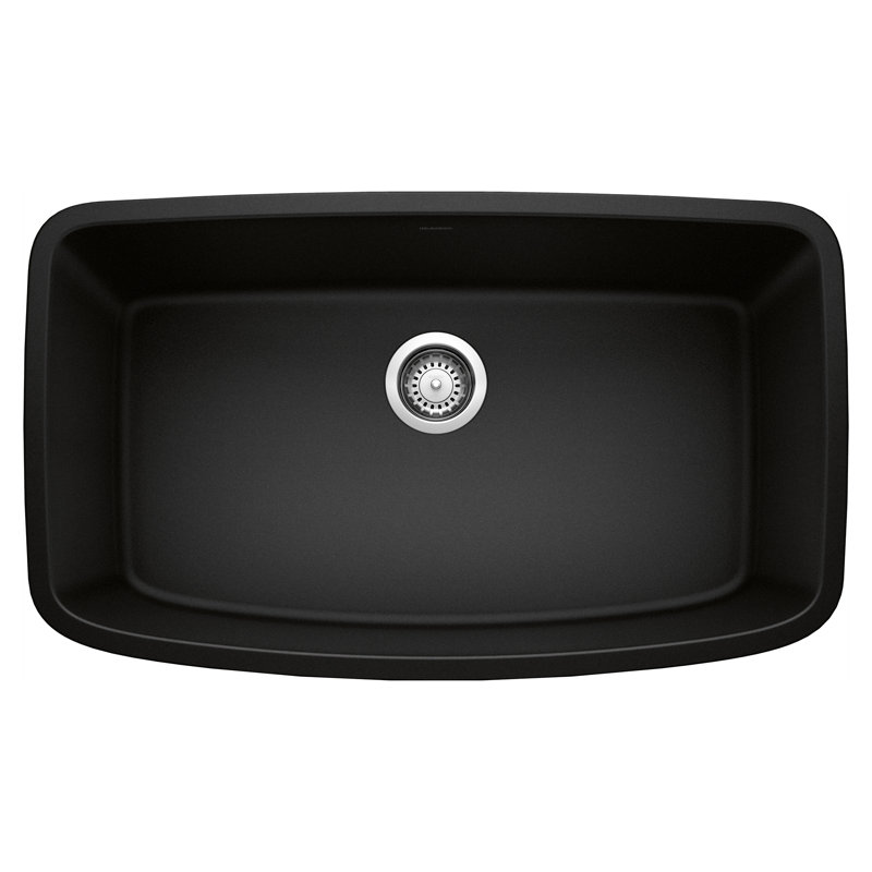 Valea SILGRANIT 32" Super Single Undermount Kitchen Sink, Coal Black