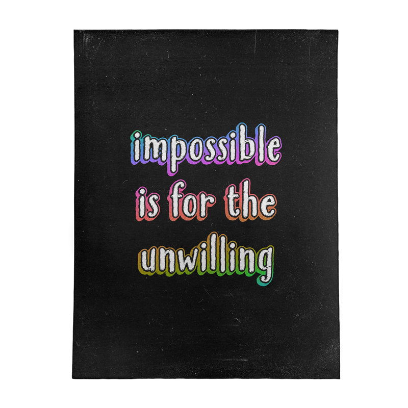 Tapis en poly-chenille style tableau noir impossible, Rectangle 5 pi x 7 pi