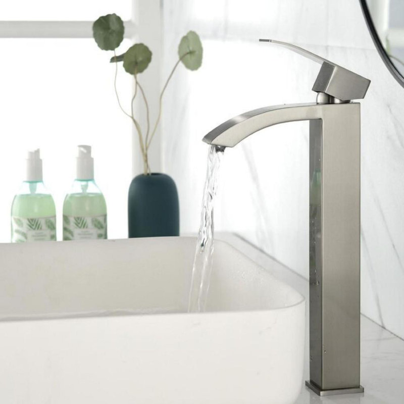 Robinet de salle de bain à un trou, Nickel brossé