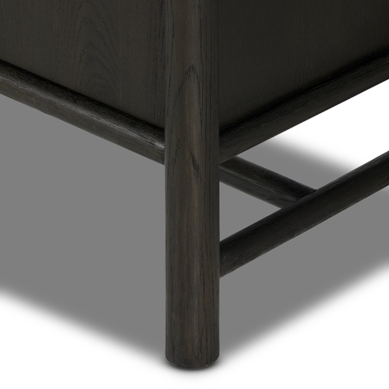 Renaud 3-Door Cabinet-Dark Toasted Oak, Black