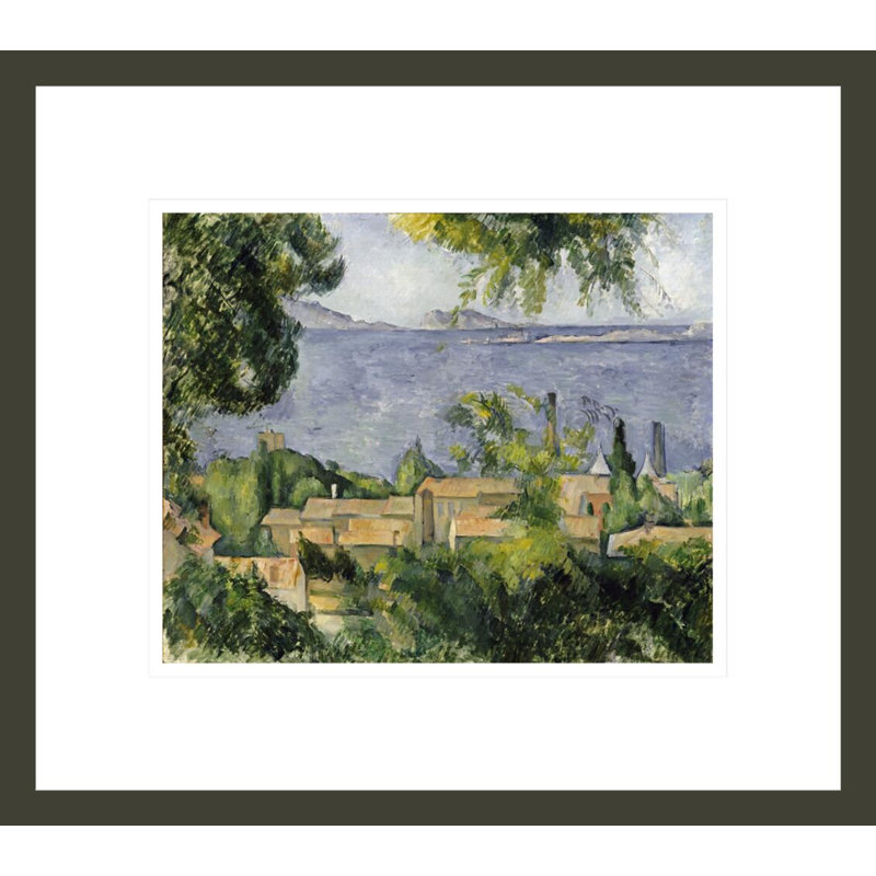 «The Rooftops of L'Estaque» par Paul Cézanne, impression giclée encadrée, H 13,75 po x l 15,53 po