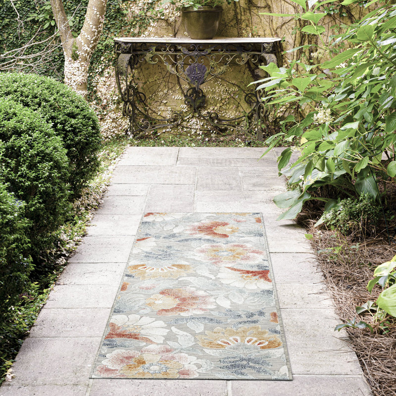 Tapis floral Elaina, Tapis de couloir 2 pi 2 po x 7 pi 3 po