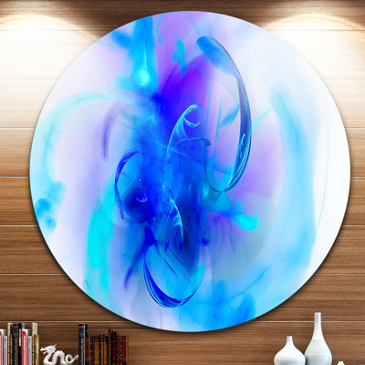 «Fractal Blue 3D papier peint», impression sur métal