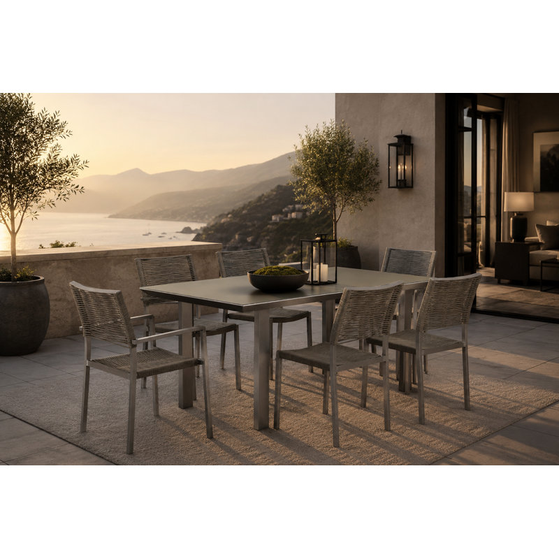Bella 7 Piece Dining Set, White