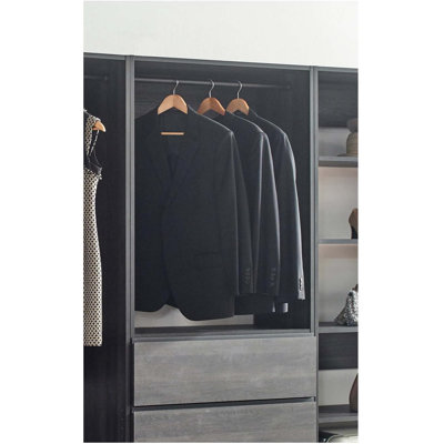 Freestanding Walk in Wood Closet System with Modular Wood Storage Design
