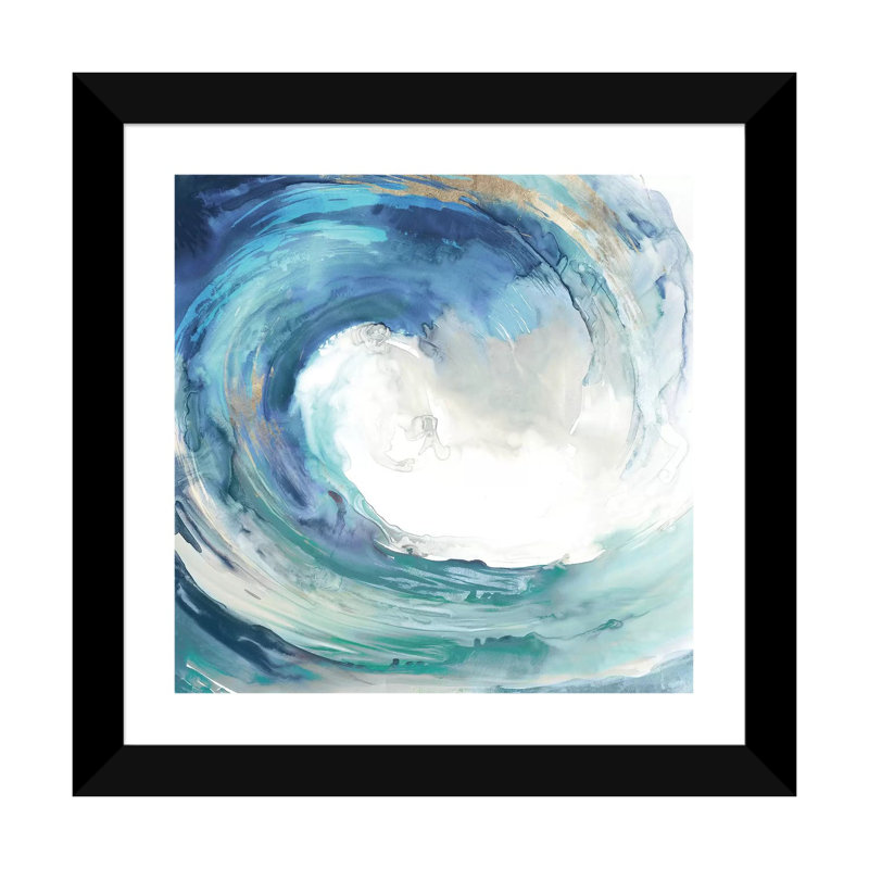 Water Collar - impression d'art graphique, Papier dans un cadre photo, H 24 po x l 24 po, Noir