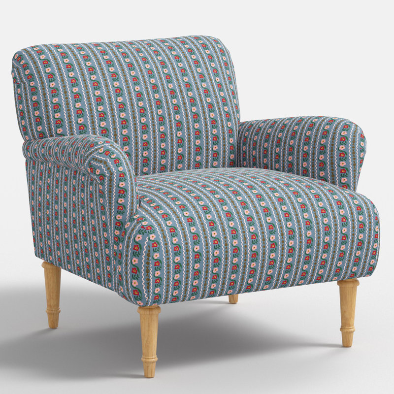Bristol Armchair In Delphine Slate, Delphine Slate, Natural