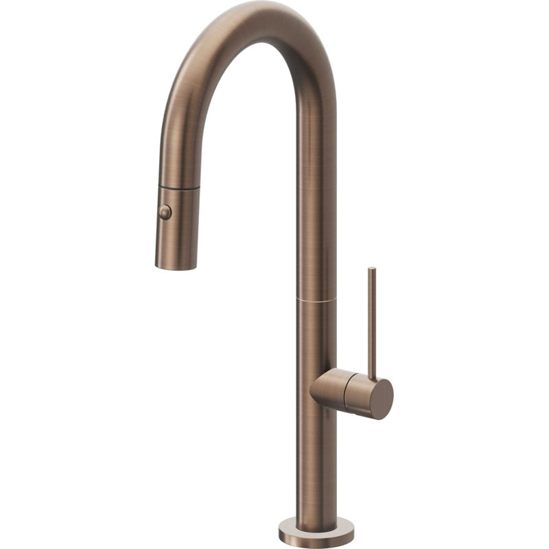 Poetto Pull-Down Prep/Bar Faucet, Antique Copper Flat, Stick
