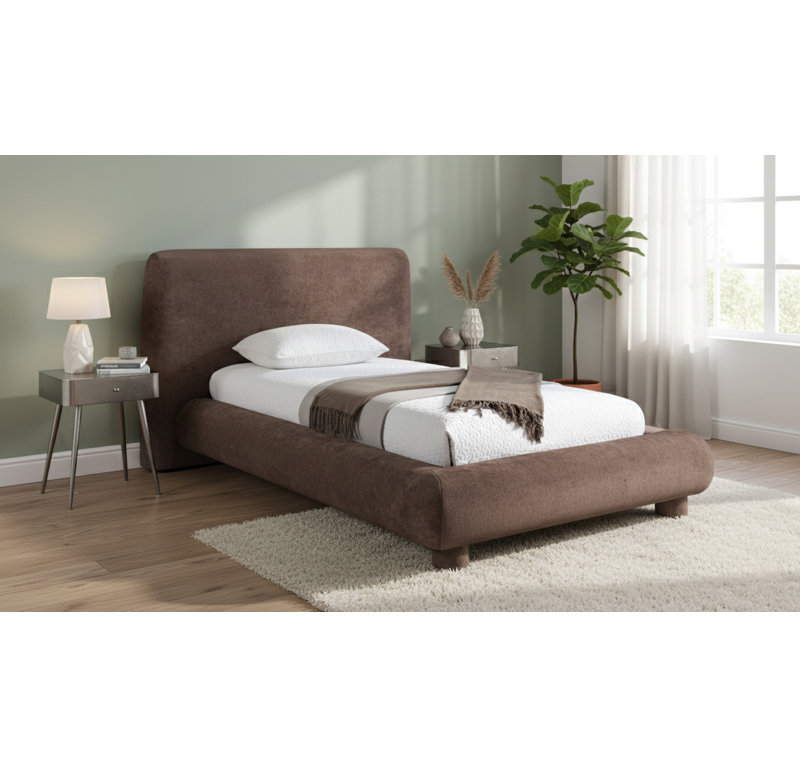 Lit en tissu de chenille Huckstep, Simple, Brown Chenille Fabric