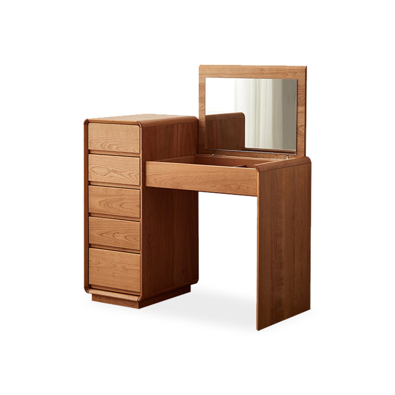 Solid Wood Flip Mirror Modern Minimalist Makeup Vanities