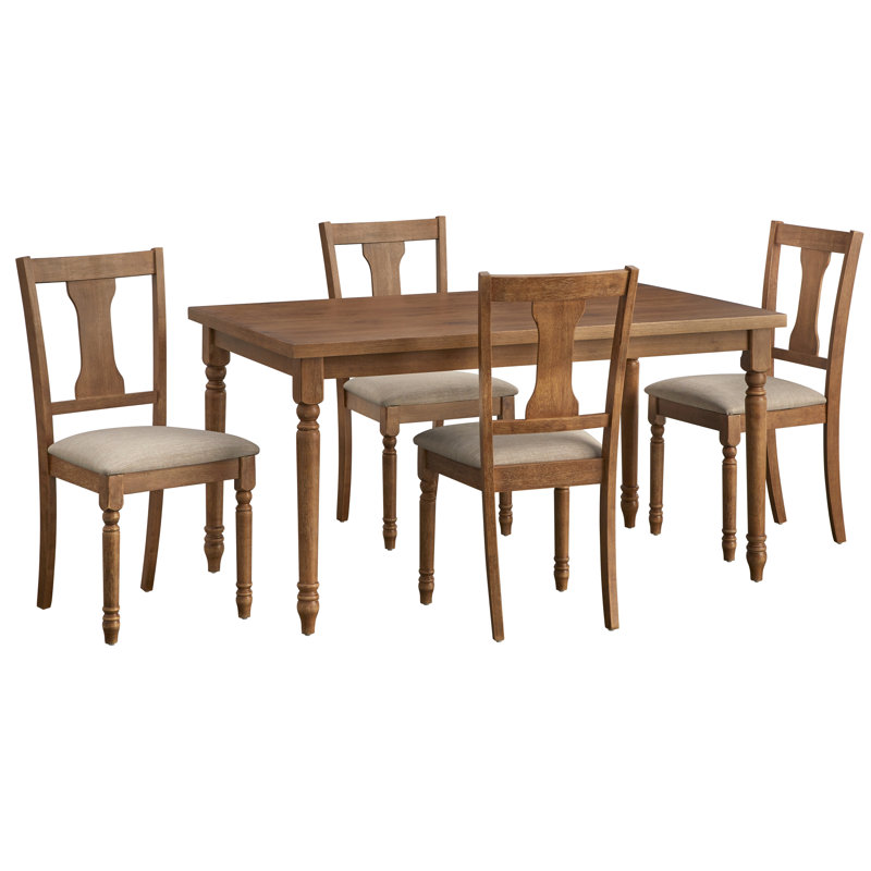 Ensemble de salle à manger 5 pièces Burntwood, 5 pièces: table, 4 chaises